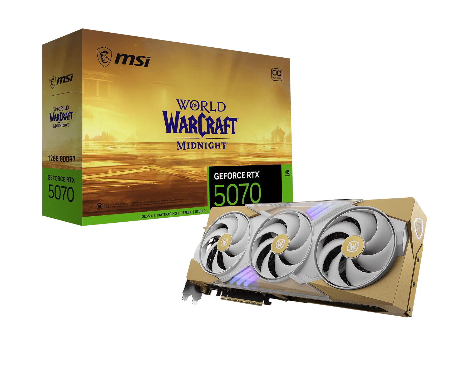 MSI GeForce RTX 5070 12G World of Warcraft® MIDNIGHT LIGHT EDITION OC